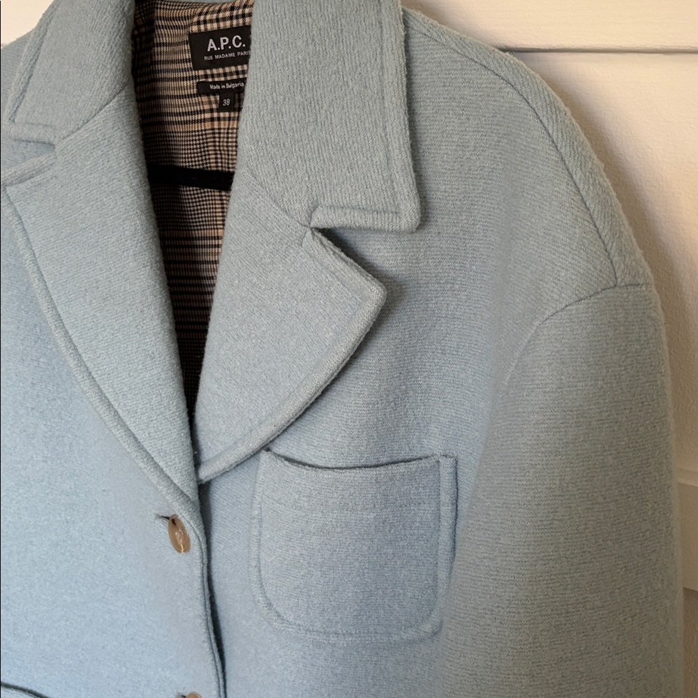 A.P.C Nina baby blue wool coat - Picture 4 of 9